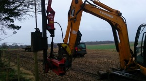 SD Provan - Post knocker on tracked digger